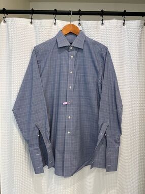 Jos. A. Bank Blue Checked Dress Shirt